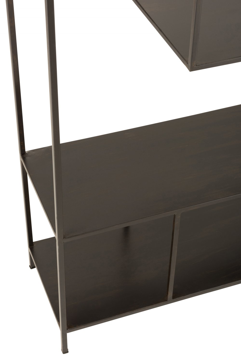 Étagère haute rectangulaire 5 niveaux irréguliers DEZI en métal noir.